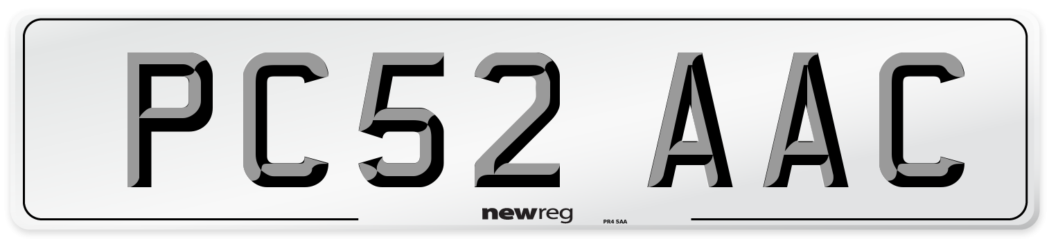 PC52 AAC Number Plate from New Reg